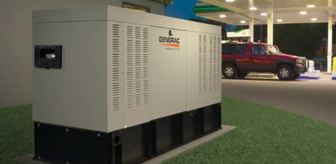 generator outside of a gas station